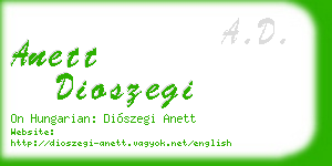 anett dioszegi business card